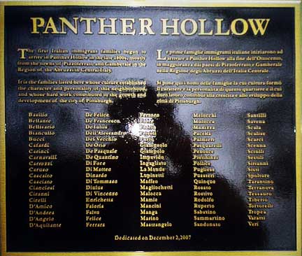 Panther Hollow Plaque
